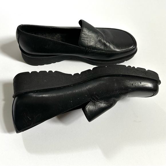 Black Chunky Vintage Platform Loafers - Picture 6 of 7